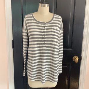 SPLENDID super soft lined scoop neck stripe top